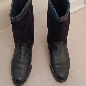 Vintage Winter Lined Black Leather Boots for Extreme Cold!